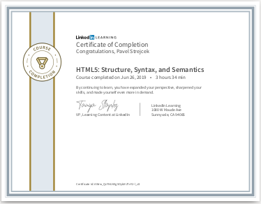 Certifikát HTML5
